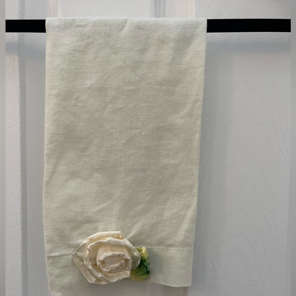 Light Green Hand Towel with Flower